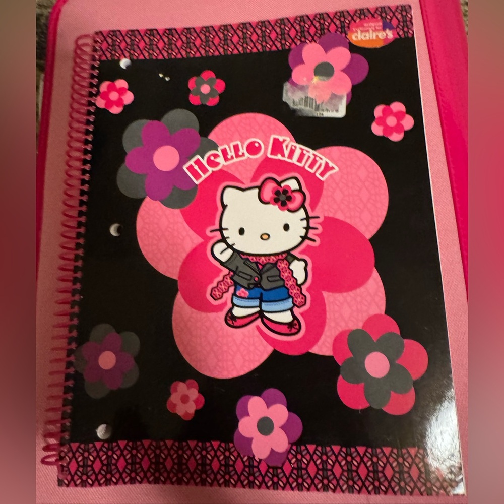 Sanrio Hello Kitty Black and Pink Notebook 2005